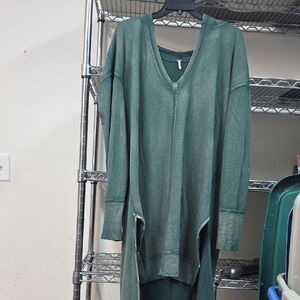 Free People Extra Long Green Tunic